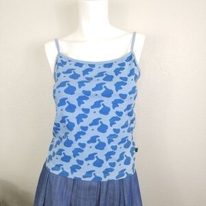 Vintage Todd Oldham 90's Blue Camo Print Cami Top Size M